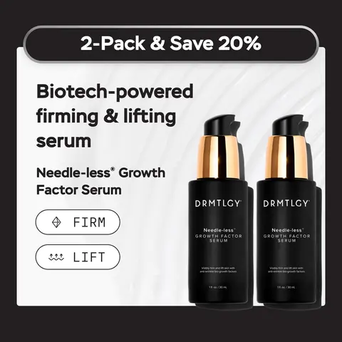 DRMTLGY Needle-less Growth Factor Serum Duo (2-pack) - Biotech-Powered Serum Lifts and Firms Skin with Peptides, Ceramides, and Hyaluronic Acid