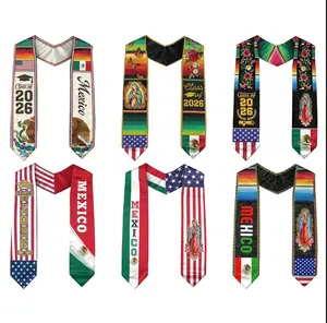 Mexican American Flag Sash 2026 | Graduation Stole for The Class of 2026 | Unisex Sash Celebrating Mexican American Heritage | Perfect As a Gift for Graduation Ceremonies And Parties