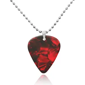 Red Guitar Pick Necklace – Choose from Three Unique Designs