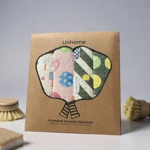 In the Kitchen  Pickleball Swedish Dishcloths– Linhome x Liesel Anne Collection-  4 Pack