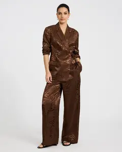 Express Textured Printed Jacquard Wrap Tie Blazer