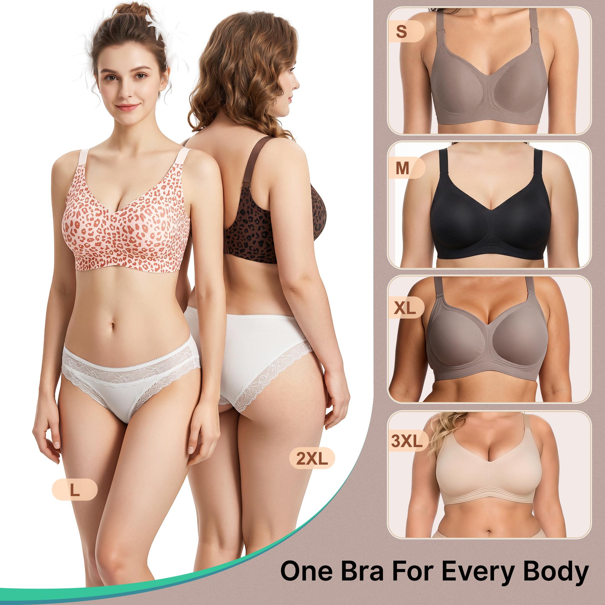 PQK 2 PCS/3 PCS Jelly wireless bra Comfortable Push Up Bras Wireless Seamless Full Coverage No Underwire Everyday Bras summervibes S-3XL soft