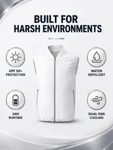 Men's Cooling Fan Vest, Sleeveless Air-Conditioning Work Top, Menswear for Outdoor Construction and Hot Weather Jobs