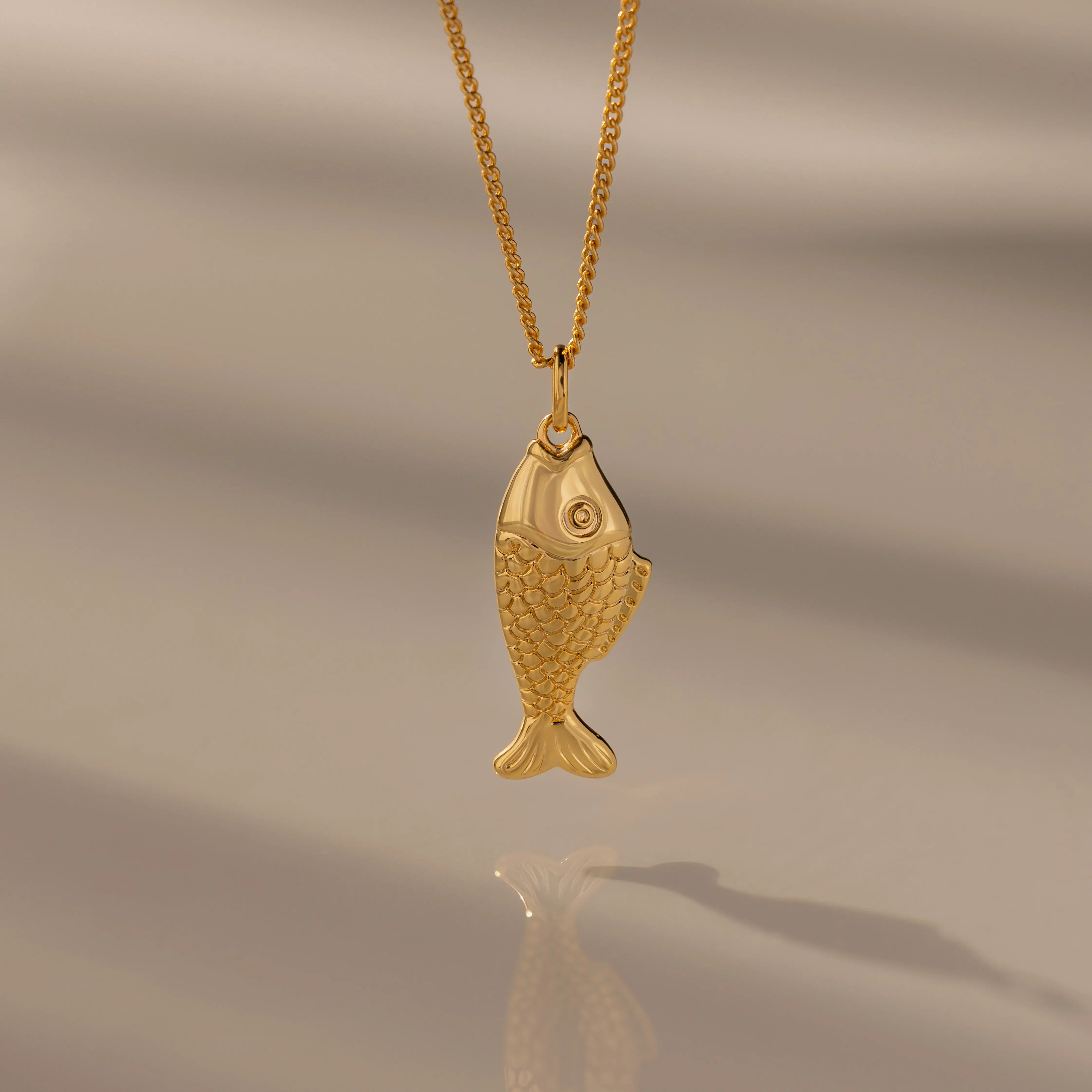 Fish Pendant Necklace by Caitlyn Minimalist - Dainty Sardine Necklace with Curb Chain - Ocean Jewelry - Summer Gift for Her