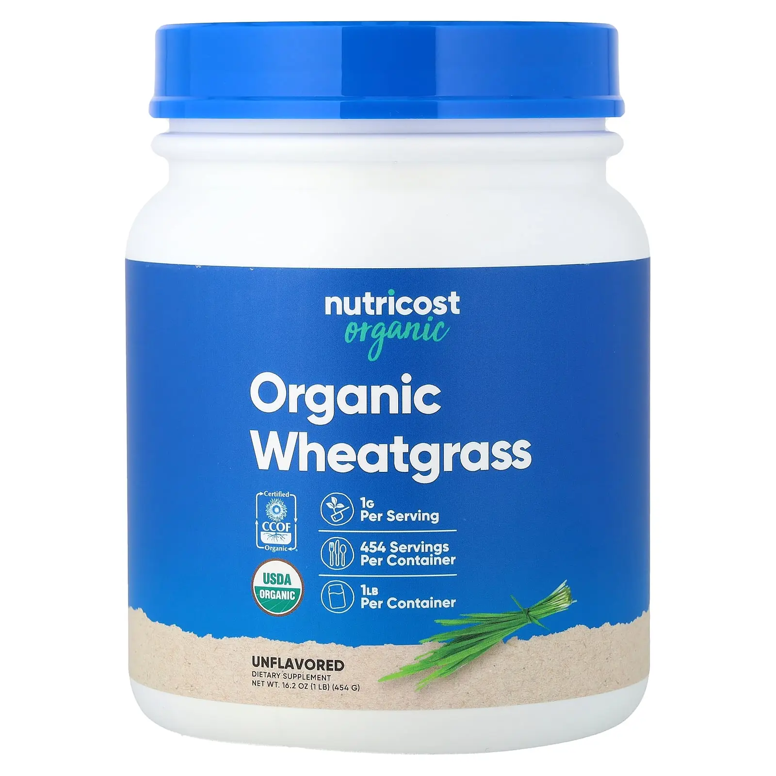Nutricost Organic Wheatgrass, Unflavored, 16.2 oz (454 g)
