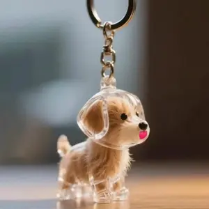 Dog Hair Storage Keychain Pendant, Memorial Pet Fur Keepsake Accessory, Unique Bag Decoration and Car Key Jewelry, Commemorative Pet Supplies cute fur memory charm