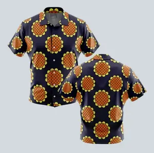 Navy Blue Monkey D. Luffy  Lucy Dressrosa One Piece Hawaiian Shirt Hawaiian Shirt | Cool Anime Vibes for Men & Fans