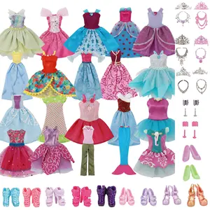 20 Piece Set Doll Accessories Including 5 Dresses & 15 Accessory Pieces, Doll Clothing Set, Ideal for Enhancing Your Baby Doll Collection, Doll Clothes Set