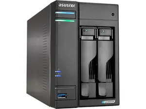 Asustor Lockerstor 2 Gen 2 AS6702T 2 Bay NAS, Quad-Core 2.0GHz CPU, Dual 2.5GbE Ports, 4GB RAM DDR4, Four M.2 SSD Slots (Diskless)