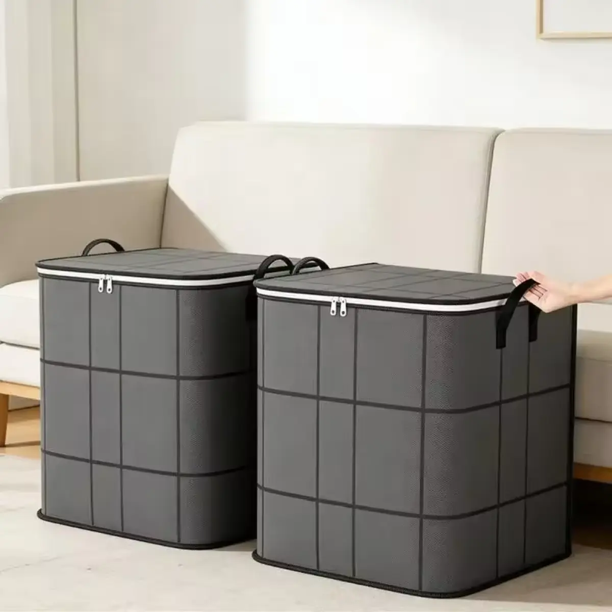 1PCS Large-Capacity Folding Household Storage Bag - Sturdy Collapsible Tote for Clothes, Bedding - Space-Saving Daily Use Home Organizer for Closets, Under Beds