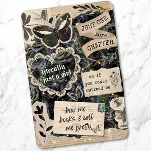 Vintage Cottage Core Holographic Cardstock Clear Case Insert for Kindle | Smutty Book Lover Gift | Bookish Stickers for Kindle | Booktok Smartphone Aesthetic Cover | Trendy Kindle Decorating Accessories