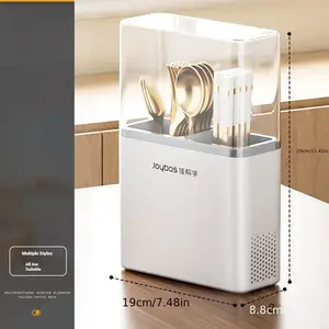 Wall-Mounted Utensil Organizer, Multifunctional Plastic Utensil Holder, Plastic Drainage Chopstick Holder with Dust Cover, Knife, Fork, Spoon and Cooking Tools Caddy, Kitchen Drainer, No-Punch Cutlery And Bathroom Storage Box, Kitchen Supplies.