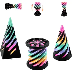 Valentines Day Gift for Kids 3 Packs Impossible Cone,Impossible Cones passthrough Impossible Pyramid for Relaxing,Spiral Fidget Toy Birthday for Adults & Kids