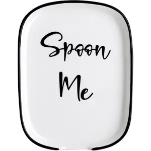 Ceramic Spoon Rest for Stove Top, Large Spoon Holder, Spoon Rest for Kitchen Counter, White Coffee Spoon Rest, Heat-Resistant Cooking Utensil Rest