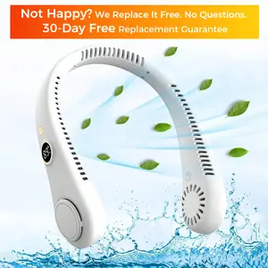 Portable Neck Fan, USB Fan With 5-Speed Adjustment And Digital Display; Mini Portable Bladeless Fan For Home/Office/Sports/Outdoor Use, 360° Cooling, Silent Operation, High Airflow, Ideal Gift For Valentine's Day/Birthday/Easter