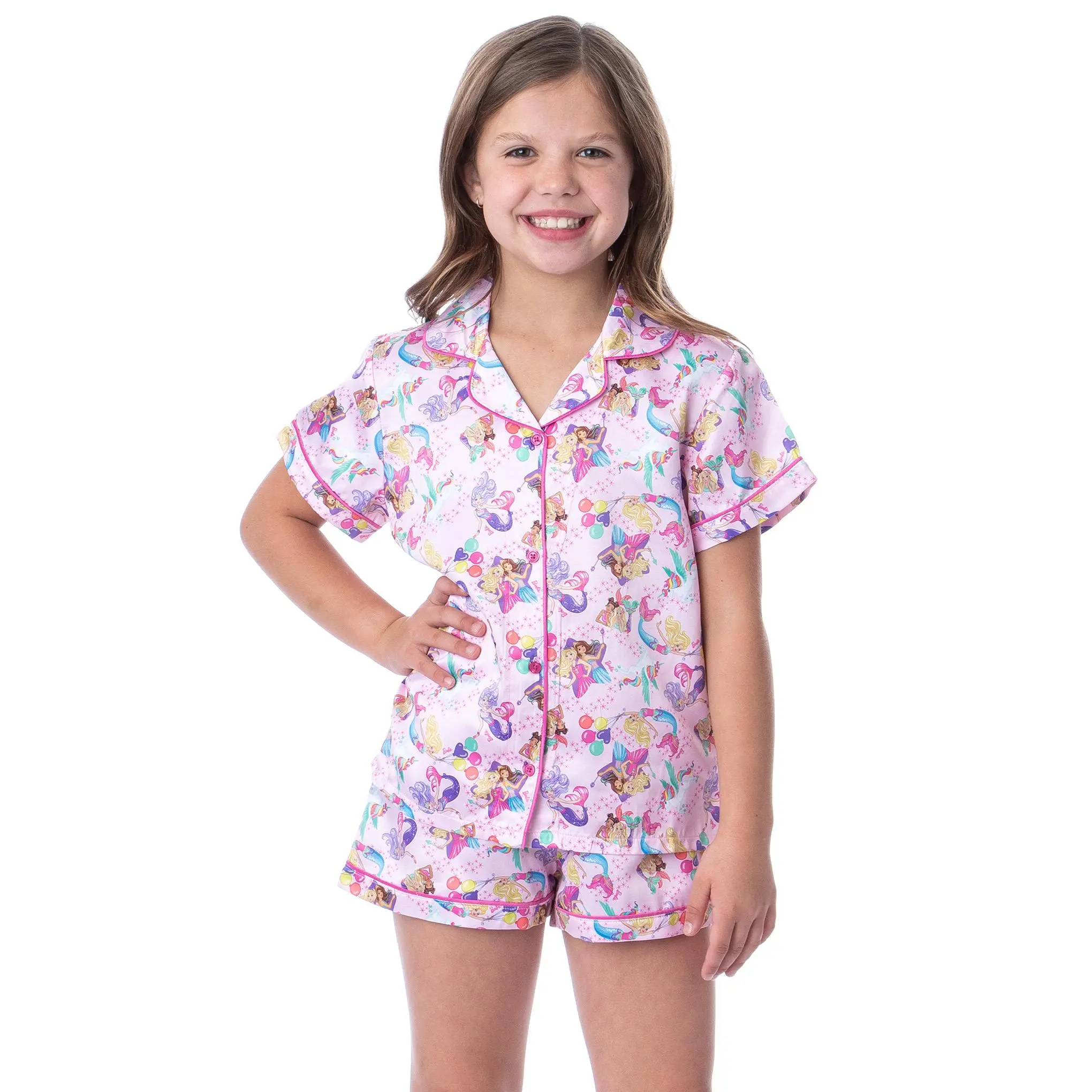 Mattel Girls' Barbie Fantasy Mermaid Princess Sleep Pajama Set Shorts