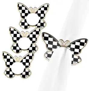 Onyx Butterfly Napkin Rings