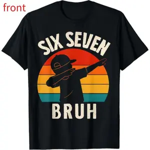 67 Meme 6 7 Numbers Dabbing Six Seven Bruh Funny Boys T-Shirt Pure Cotton Soft Comfortable for Daily Leisure Sports and Fitness