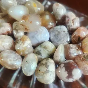 Flower Agate Tumbled - Flower Agate Gemstone from Madagascar - Small Polished Agate Stone