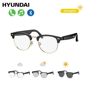 HYUNDAI UF-C8 Bluetooth Audio Smart Wearable Glasses with Photochromic Lenses That Darken in Sunlight, Metal Frame, Surround Sound and Microphone, Supports Music & Calls, Perfect for Office, Driving & Outdoors, Ideal Gift for Men & Women