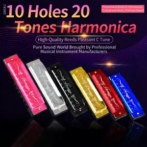 Irin New 10 Hole 20 Tone Colorful C Key Harmonica, High-Quality Musical Instrument, Perfect for Beginners & Professionals