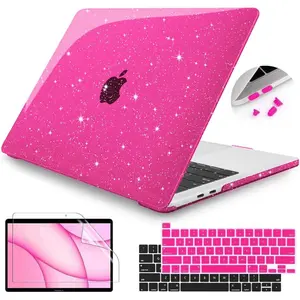 Teryeefi for MacBook 13 inch Case M2 M1 A2338 A2251 A2289 A2159 A1989 A1708 A1706 (20162022 Release), Glitter Sparkly Plastic Hard Shell with Keyboard Cover  Screen Protector, Sparkly Pink