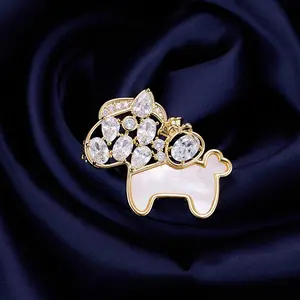 Year Of The Horse Zodiac Brooch Cute And Versatile Stone-encrusted Shell Pony Brooch
