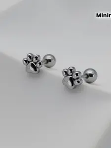 Cute Cat Paw Print Earrings for Women, Small and Simple Fashion Ear Jewelry, Low Allergy Rhinestone Studs, Birthday Gift for Friends