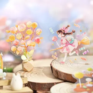 20 Sheets of Rainy Season Landscape Stickers, Pet Material, Garden Adventure Series Garden and Character Theme Decor for Scrapbooking and Water Bottles