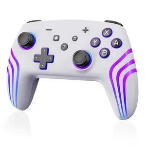 1count Bluetooth-compatible Controller with RGB Lights, Four Lighting Modes, Six-Axis Gyroscope, Compatible with Switch, PC, Android, iOS, Ideal Gaming Accessory