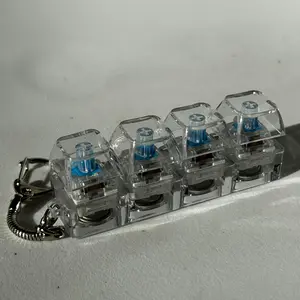 Stress Relief Mechanical Keyboard Toy, Compact Design, Crystal Keycaps, LED Lights, Transparent Acrylic Keys, Christmas Gift Option