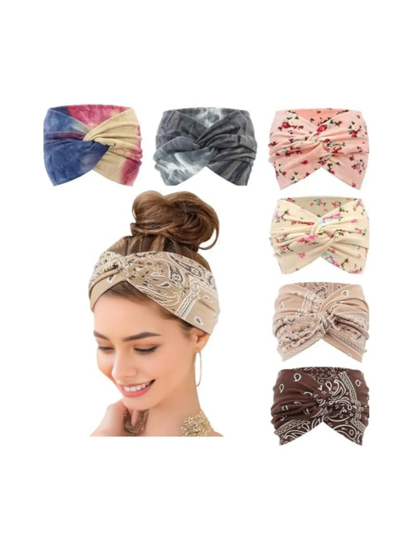6 Pcs Wide Headbands for Women