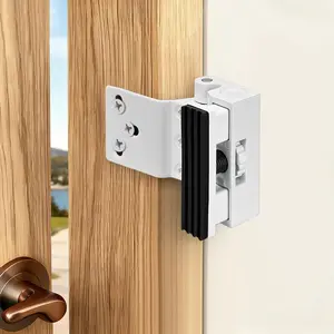 Adjustable   Door Reinforcement Lock,Heavy Duty Zinc Alloy Door Lock,Childproof Safety Door Lock, Device for  Safety,Prevents Unauthorized Entry (1, White)