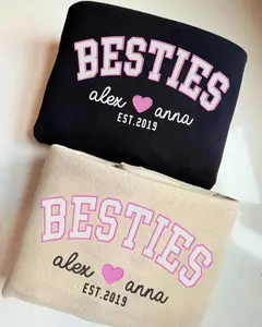 Personalized Besties Sweater Hoodie Tshirt, Best Friend Shirt, Gift for Women and Men (There are 3 options: Hoodie, Sweatshirt, T-shirt)