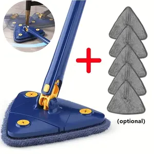 Set, Triangle Mop, 360 Degree Rotating Retractable Adjustable Cleaning Mop For Bathtub Tile Floor Glass Cleaning