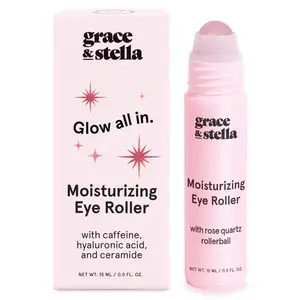 Under Eye Brightener with Rose Quartz Rollerball – Hydrating Hyaluronic Acid & Caffeine Eye Serum for Dark Circles & Puffiness, Travel-Size Skincare Essential by grace & stella (15ml / 0.51 fl oz)