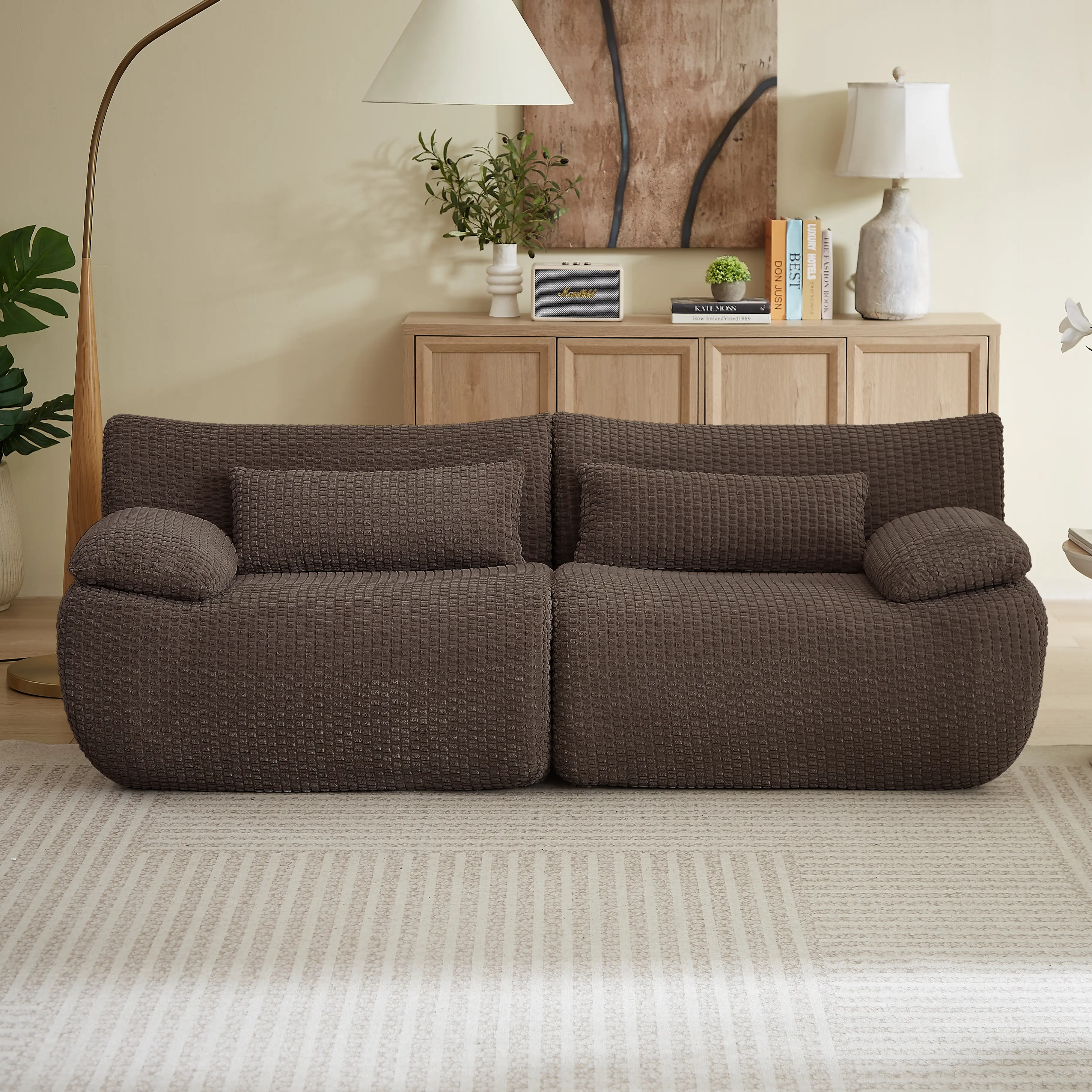 Loveseat Sofa, Cloud Boneless Couches for Living Room, Modern Modular Sectional Sofa, Oversized