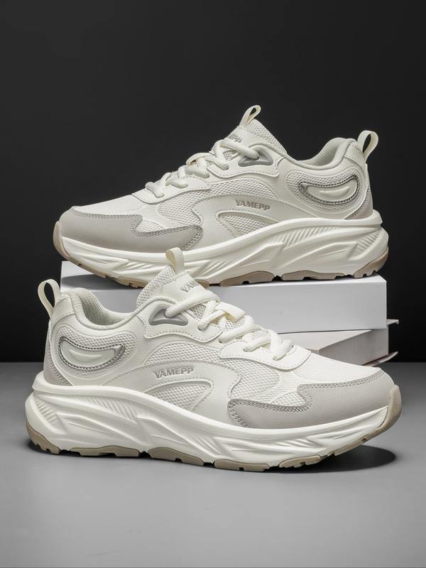 Men's Height Increasing Dad Shoes, Dual Strap Design, Fashionable Casual Sporty Trendy Walking Sneakers, Colorblock Patchwork, Thick Sole, All Seasons