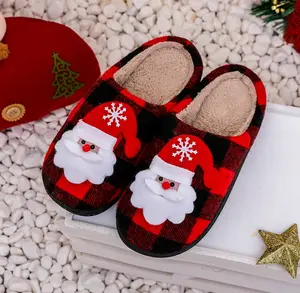 Women Men Christmas Slippers Memory Foam Slippers Warm House Slippers Cozy Fuzzy Bedroom Home Shoes for Indoor Outdoor