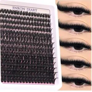 100D 252 PCS Individual Lashes Thick Lash Cluster D Volume Lash Cluster 8-16MM Wispy Cluster Lashes, Daily Life Outing Or At Home, Suitable For Parties, Music Festivals, Halloween, Christmas, To Create A Perfect And Exquisite Makeup Waterproof