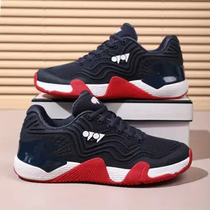 LISM Men's Low-Top EVA Tennis/Ball Sports Shoes - Breathable Cushioned Anti-Slip Sneakers with Arch & Traction Tread, Lightweight Sneakers for Table Tennis,, Volleyball, Badminton - Black/Red/White/Blue Color Options, Slip-Resistant Sole & Cushioned Insol