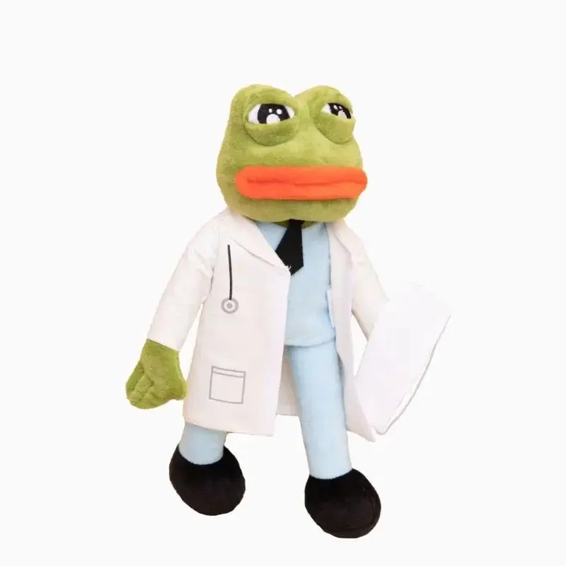 30cm Orphans Sad Pepe Doll Health Frog Doctor Pepe Doll Sad Frog Plush Toy Creative Cartoon Doctor Frog Plush Toy Widows