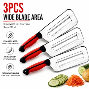 【3PCS】multifunctional vegetable cutter，fruit and meat peeler knife,ultra-sharp stainless steel blade,effortless hard skin removal,daily kitchen use