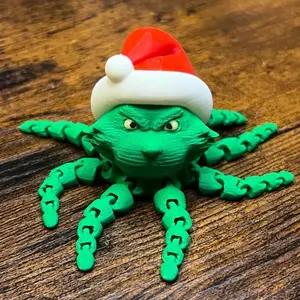 Grinch Octopus Plush Toy - Soft and Cuddly - Perfect Christmas Toy