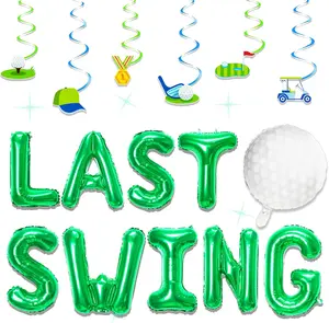 LaVenty 9 PCS Last Swing Green Balloons Golf Bridal Shower Decoration Golf Wedding Bride to Be Party Decoration