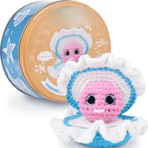 Crochet Kit for Beginners - Learn to Craft Amigurumi Stuffed  - Knitting Gift for  (13+) and Adults - Beginner-Friendly Yarn - Stitch-by-Stitch Video Tutorial - Oyster