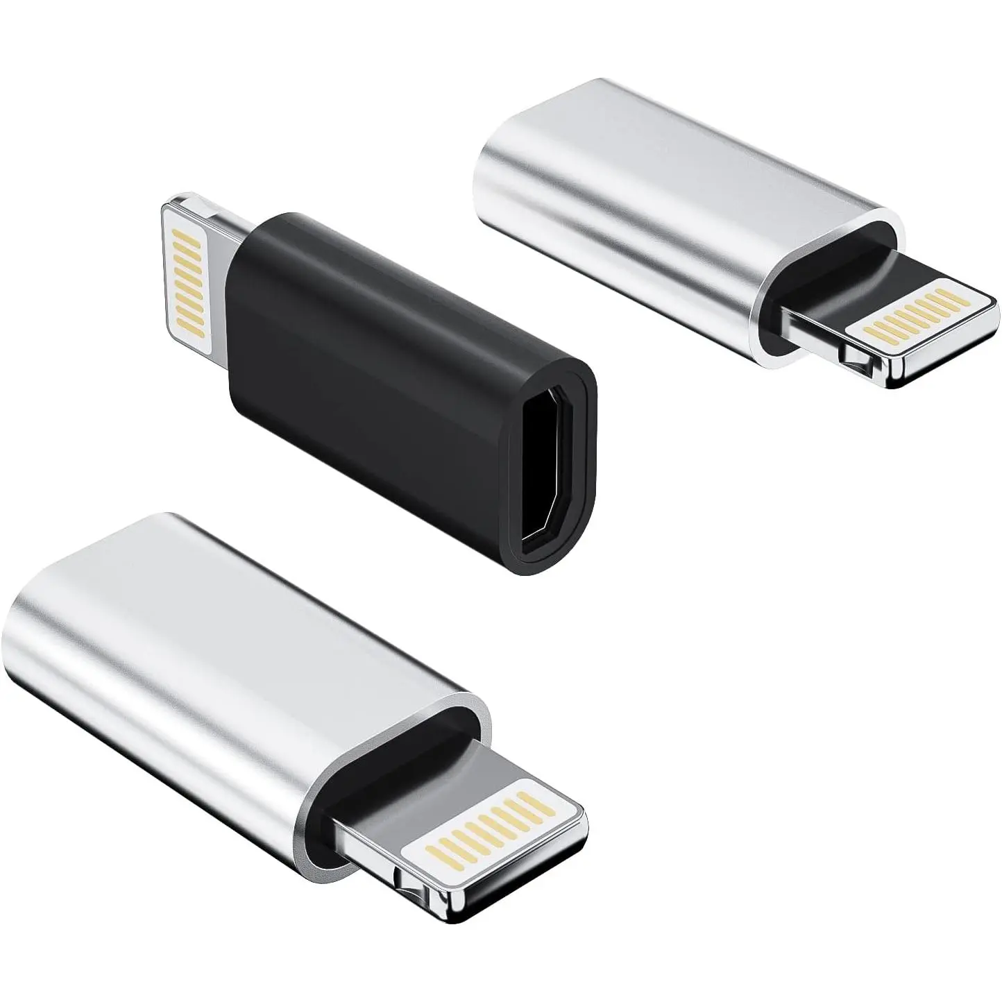 USB Female to Lightning Male Adapter(3pack)Android Charge  Connector  & Data Sync Converter Port Compatible for   13 12 11 Pro Max Mini Xs Se 7 X Xr 8 Plus 6 6s 5 5s Ipad