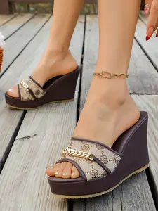 Elegant Women's Thick Heel Shoes, Ankle Strap, Breathable Faux Leather, All-Season Use, Unique Round Toe Design, Stylish Slip-Ons, High Heels