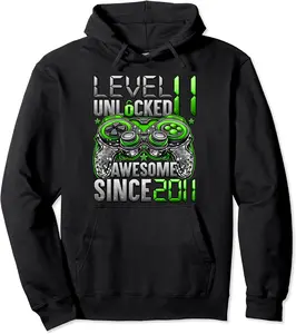 Level 11 Unlocked Awesome Since 2011 11th Birthday Gifts Boy Pullover Hoodie - Ronalmejia Shop 62B09XSPYXTS