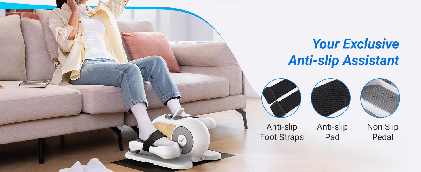 MERACH Under Desk Elliptical Machine Ellipse Leg Exerciser for Seniors 12 Adjustable Speed Quiet & Portable Seated Pedal Remote Control & Non-Slip Pad SpringStatements